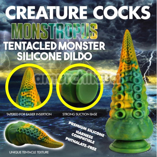 Фалоімітатор Creature Cocks Monstropus, жовто-зелений
