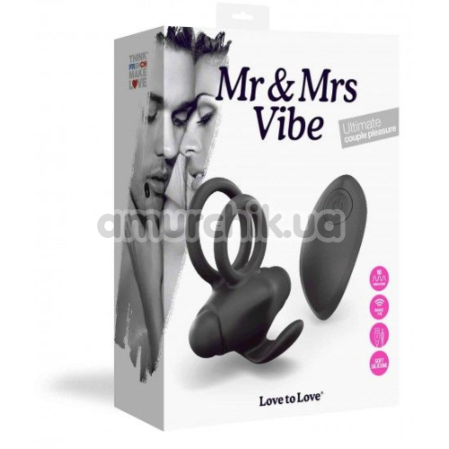 Віброкільце Love to Love Mr & Mrs Vibe, чорне