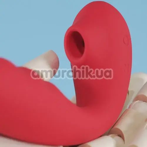 Вибратор с вакуумным стимулятором BeYourLover Tara, красный