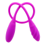 Двуконечный вибратор Pretty Love Snaky Vibe с ребрышками, фиолетовый - Фото №2