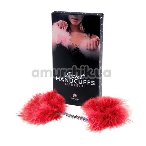 Наручники Secret Marabou Handcuffs, червоні - Фото №1