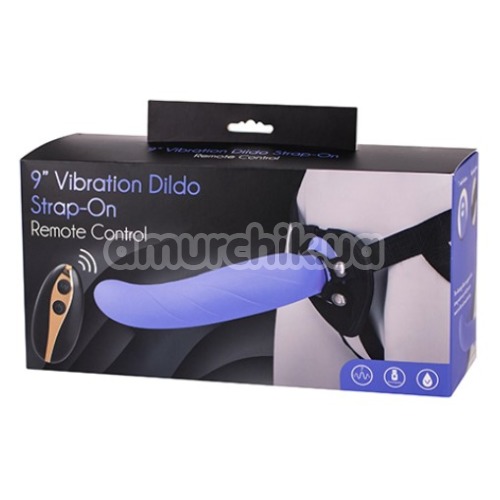 Страпон с вибрацией Vibration Dildo Strap-On Remote Control 9, фиолетовый