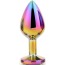 Анальная пробка с радужным кристаллом Gleaming Love Multicolour Plug M, радужная - Фото №3
