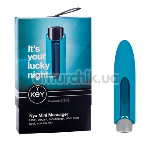 Вибратор KEY Nyx Mini Massager, голубой