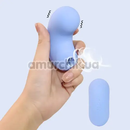 Симулятор орального секса для женщин с вибрацией Sweet Em Velvet Lure Bean, голубой