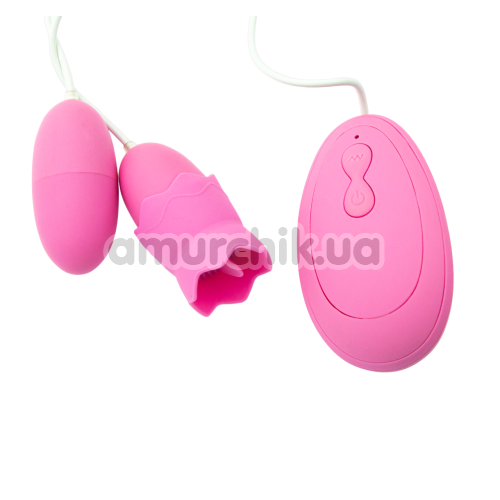 Вагинально-клиторальный вибратор Tongue Lick Mimi Toy NV-008A1, розовый