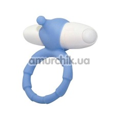 Виброкольцо Smile Loop Vibrating Ring, голубое - Фото №1