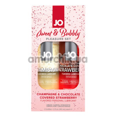 Набір оральних лубрикантів JO Sweet&Bubbly Shampagne & Chocolate Covered Strawberry - Фото №1