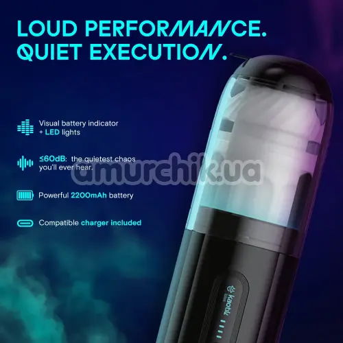 Мастурбатор с толчками Kaotik Labs The Shockwave, черный