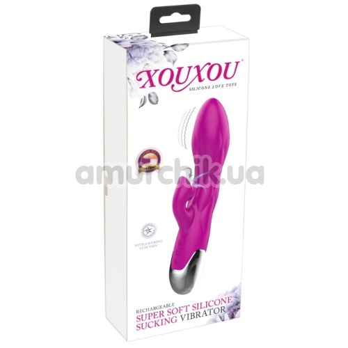Вибратор XouXou Super Soft Silicone Sucking Vibrator, розовый