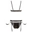 Комплект для бондажа Cottelli Collection Bondage черный: бюстгальтер + трусики + пояс для чулок с наручниками - Фото №5