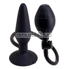 Анальний розширювач Silicone Pleasure Inflatable Butt Plug M, чорний - Фото №1