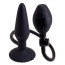 Анальный расширитель Silicone Pleasure Inflatable Butt Plug M, черный - Фото №0
