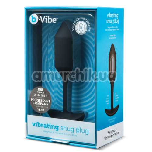Анальна пробка з вібрацією B-Vibe Vibrating Snug Plug 2, чорна