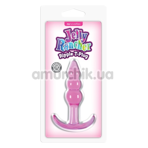 Анальная пробка Jelly Rancher Ripple T-Plug, розовая