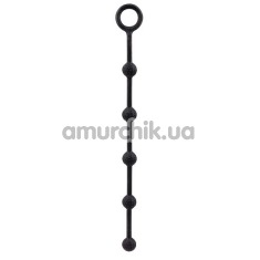Анальная цепочка Delight Throb с пупырышками, 25 см черная - Фото №1
