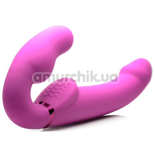 Безремневой страпон с вибрацией Strap U 10X Evoke Ergo-Fit, розовый
