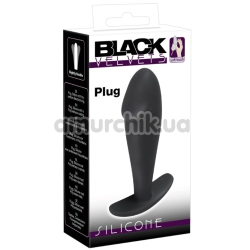 Анальная пробка Black Velvets Silicone Plug, черная