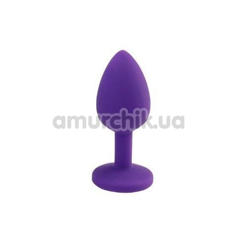 Анальна пробка з фіолетовим кристалом Loveshop Seamless Butt Plug S, фіолетова