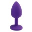 Анальная пробка с фиолетовым кристаллом Loveshop Seamless Butt Plug S, фиолетовая - Фото №2
