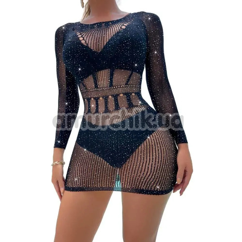 Платье Star Night Crotchet Mesh Mini Dress, черное