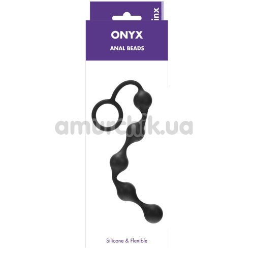 Анальная цепочка Onyx Silicone Anal Beads, черная