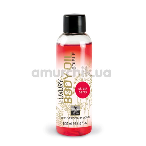 Массажное масло Shiatsu Luxury Body Oil Strawberry - клубника, 100 мл