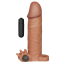 Насадка - удлинитель пениса с вибрацией Lovetoy Pleasure X-Tender Series LV1062, коричневая - Фото №1