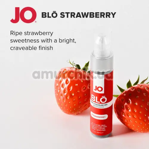 Гель для орального секса с охлаждающим эффектом JO Blo Strawberry - клубника, 30 мл