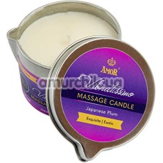Масажна свічка Amor Vibratissimo Massage Candle Japanese Plum - японська слива, 50 мл - Фото №1
