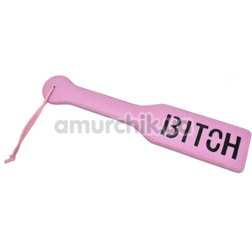 Шлепалка DS Fetish Paddle Bitch квадратная, розовая