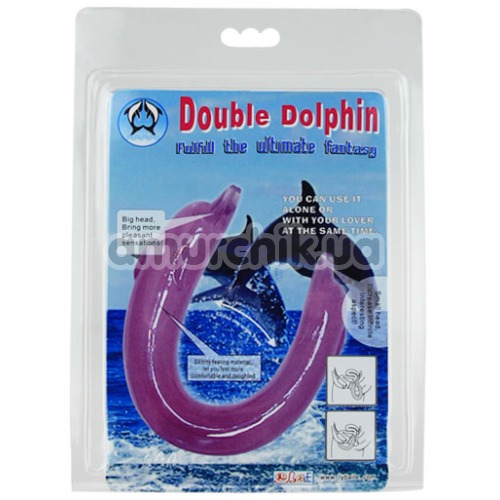Двухконечный фаллоимитатор Baile Double Dolphin, розовый