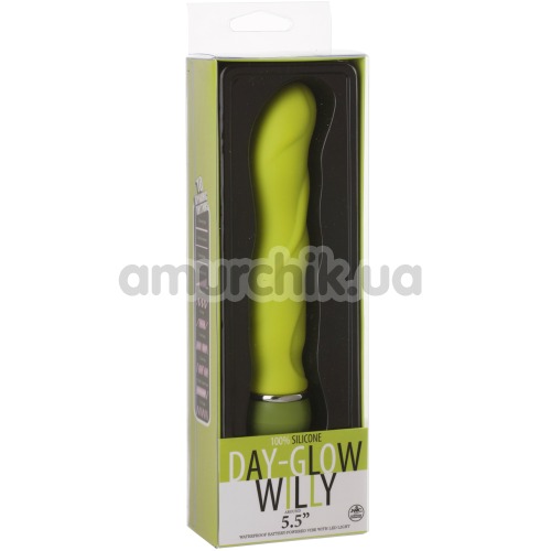 Вибратор для точки G Day-Glow Willy 5.5 волнистый, салатовый