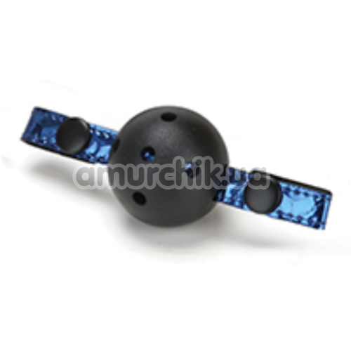 Кляп с зажимами для сосков Whipsmart Diamond Collection Ball Gag & Nipple Clips, синий
