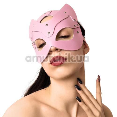 Маска Кошечки Art of Sex Cat Mask Leather, розовая - Фото №1