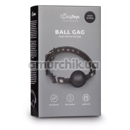 Кляп Easy Toys Ball Gag With Large Silicone Ball, черный