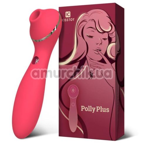Симулятор орального сексу для жінок з вібрацією KissToy Polly Plus, малиновий