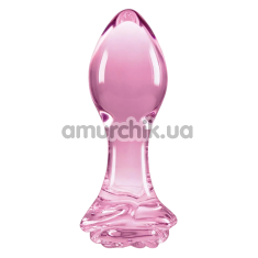 Анальна пробка Crystal Glass Rose, рожева - Фото №1