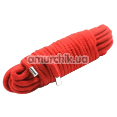 Веревка для бондажа с металлическими ноконечниками DS Fetish 10 M, красная - Фото №1