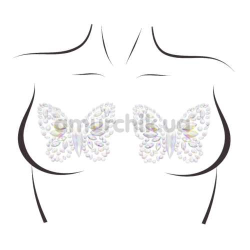 Украшения для груди Leg Avenue Chrysalis Sticker Nipple Pasties - светящиеся в темноте, прозрачные