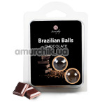 Массажное масло Secret Play Brazilian Balls Chocolate - шоколад, 2 х 4 грамм - Фото №1