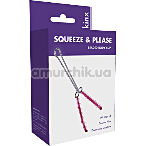 Кліпса для клітора Kinx Squeeze & Please Beaded Body Clip, рожева