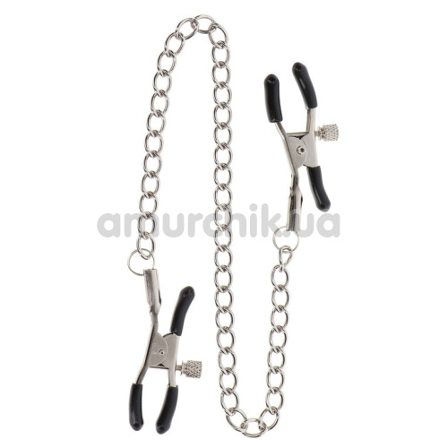 Затискачі для сосків Taboom Adjustable Clamps with Chain, срібні