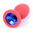 Анальная пробка с синим кристаллом Exclusivity Jewellery Silicon Plug S, светло-розовая - Фото №2