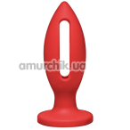 Анальная пробка Kink Lube Luge Premium Silicone Plug 5, красная - Фото №1
