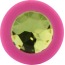 Анальна пробка з салатовим кристалом SWAROVSKI Zcz, рожева - Фото №2