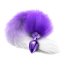Анальная пробка с хвостом лисы Nixie Butt Plug / Hombre Tail, фиолетовая - Фото №0