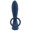 Вибростимулятор простаты с эрекционным кольцом Vibrating Prostate Plug With Cock Ring, синий - Фото №3