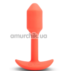 Анальная пробка с вибрацией B-Vibe Vibrating Snug Plug 1, оранжевая - Фото №1