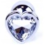 Анальная пробка с прозрачным кристаллом Exclusivity Jewellery Silver Heart Plug, серебряная - Фото №2